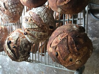 bread on the tray
