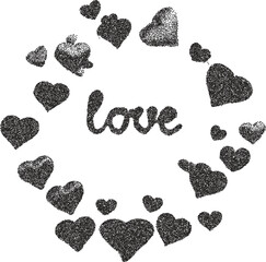 Heart y2k retro stipple art love brutalist halftone vector png transparent, passion 2000s photocopy effect tattoo aesthetic