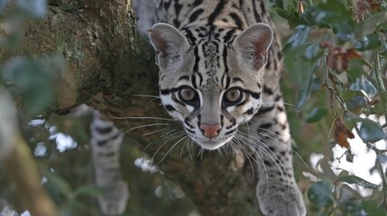 Fototapeta premium Wild cat in a tree