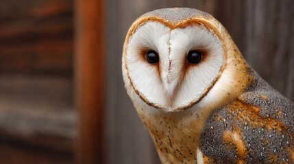 Naklejka premium Close-up of a barn owl