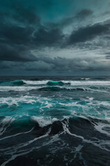 Fototapeta premium stormy sky over the sea sur summer