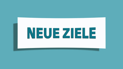 Neue Ziele (New goals) - A card isolated on light green background.