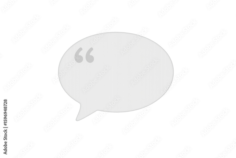 Poster speech bubble with quotation marks, offering customizable space for personal messages against transp