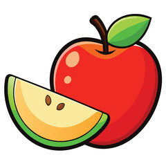 Obraz premium apple slice and whole fruit ripe