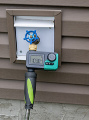 Convenient Automatic Outdoor Watering with Programmable Timer and Pipe Connection
