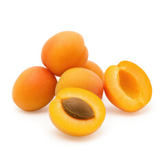 apricots isolated on white background