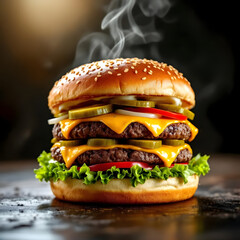 Double Cheeseburger with Fresh Ingredients