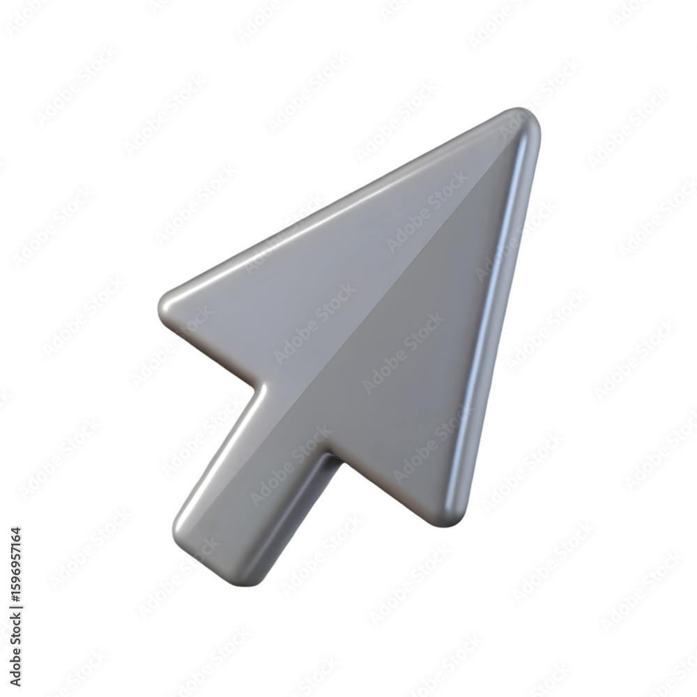 Fototapete mouse cursor pointer click front view icon 3d rendering illustration on transparent background