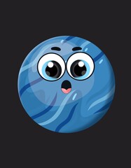 Cute Neptune emoji , happy Neptune vactor image, Neptune vactor illustration. © 112211 studio 