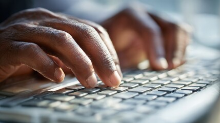 Close-up of hands typing on a keyboard (1)