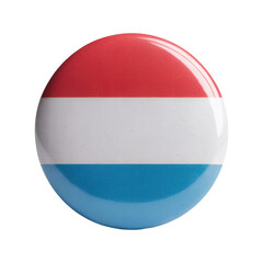 Naklejka premium Luxembourg flag button with red, white, and light blue stripes on a glossy circular pin