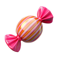 Sweet candy icon front view 3d rendering illustration on transparent background colorful treat
