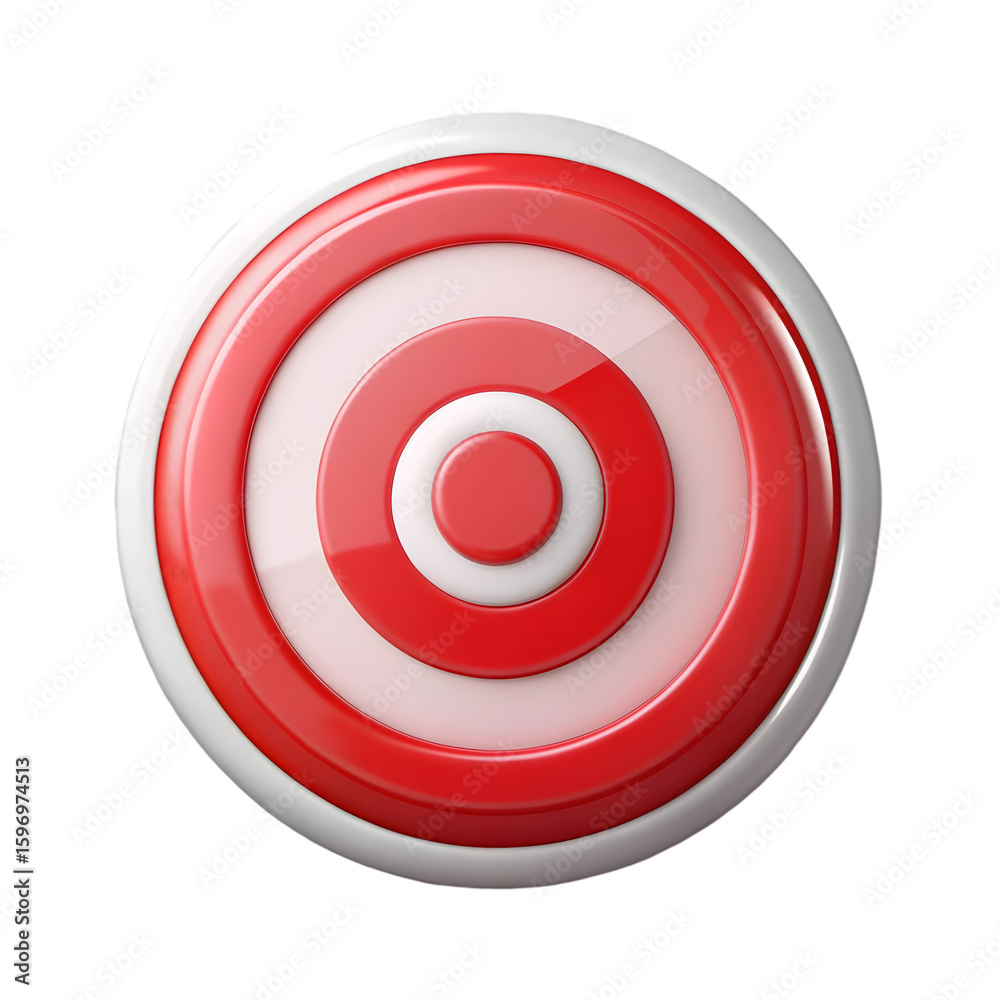 Poster flag target mark icon front view 3d rendering illustration on transparent background achievement