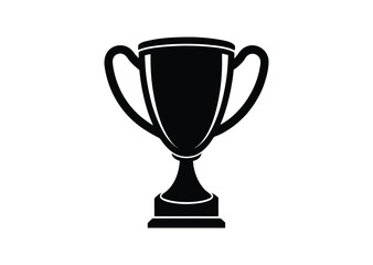 Trophy cup silhouette black vector white background