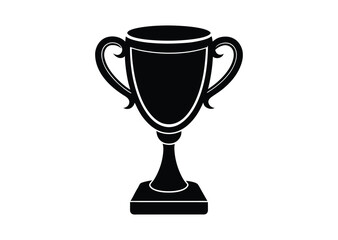 Trophy cup silhouette black vector white background