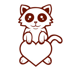 Cat Heart Love Cute Eyes Lover Pet Smile