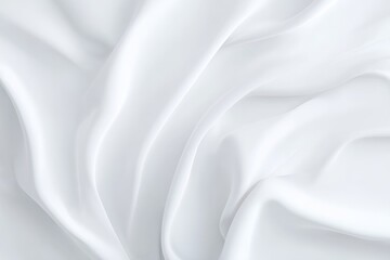 Obraz premium Abstract depiction of rippling pure white fabric cascading gracefully with soft shadows creating a serene and flowing aesthetic A study in texture and light