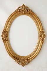 Elegant ornate picture frame on creamy background