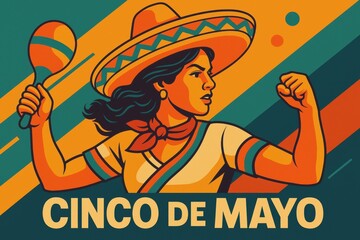 Celebrating Cinco de Mayo with vibrant colors and cultural pride in a festive atmosphere