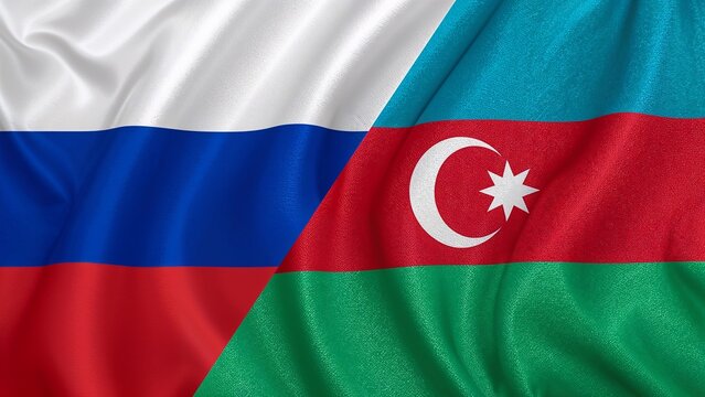 Russia and azerbaijan flags side by side