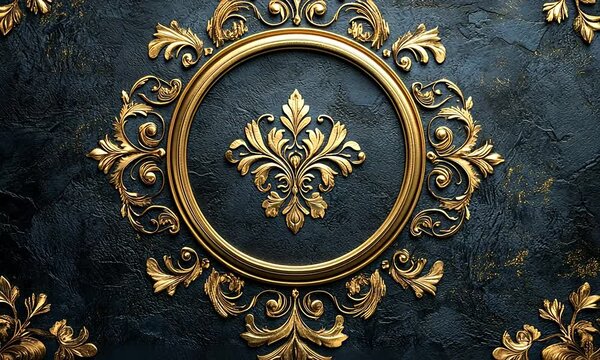 Ornate Gold Design on Dark Background