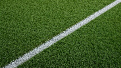 Closeup of vibrant artificial turf field