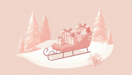 Fototapeta premium christmas sleigh 