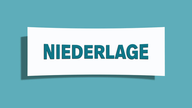 Niederlage (defeat) - A card isolated on light green background.