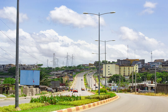 City view of the Bingerville district in Abidjan, Ivory Coast