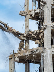 Construction demolition in progress showcasing structural dismantling and debris removal