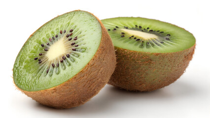 Fototapeta premium kiwi-sliced-with-skin-with-isolated-background