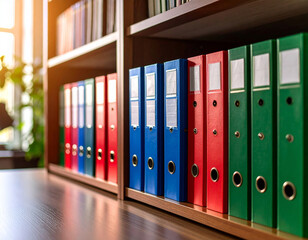 Obraz premium Colorful old style office folders.