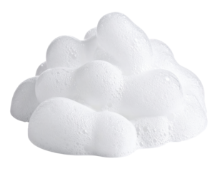 Soap foam  isolated on a transparent background.