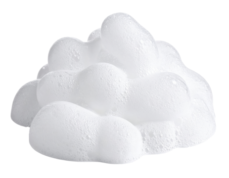 Soap foam  isolated on a transparent background.