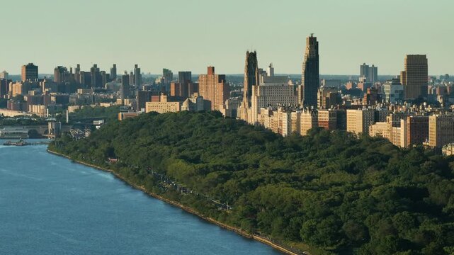 Aerial view of buildings on Manhattan's Upper West Side