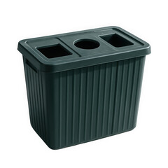 A modern green recycling bin featuring separate compartments for waste separation and eco-friendly living.