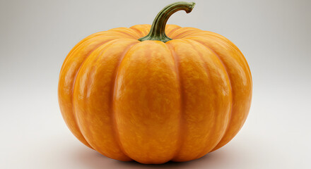 Obraz premium Fresh Orange Pumpkin with a Curved Stem