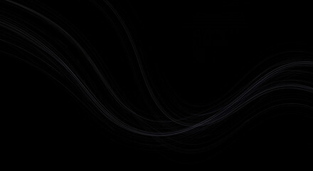 Elegant Abstract Gray Waves on a Minimalist Black Background