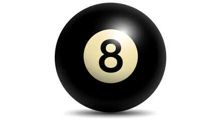 Black Eight Ball Isolated on White Background