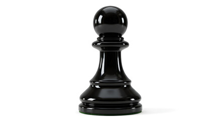 Black Chess Pawn Piece Isolated on White Background