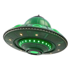 ufo over white background