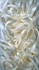 Abstract Close Up Of White Pasta Noodles