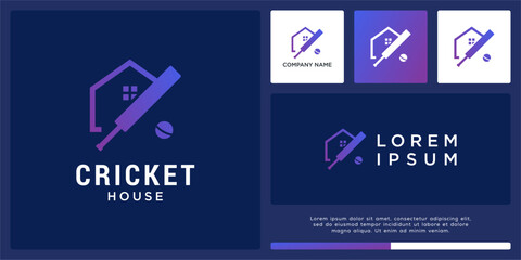 Minimalist cricket house logo design