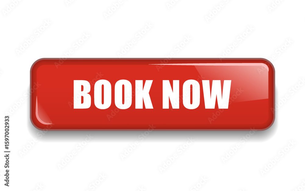 Fototapete 3d click here book now web button. Action button, hand cursor and arrow pointing click link buttons. Add to cart, shop now, download buttons. Online shopping icons for UI UX website.