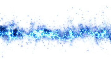 Brilliant Blue Electrical Arcs with Energy Particles and Glowing Light Effects, Ideal for Science, Technology, and Power-Themed Designs, Adding Excitement and Impact to Creative Projects