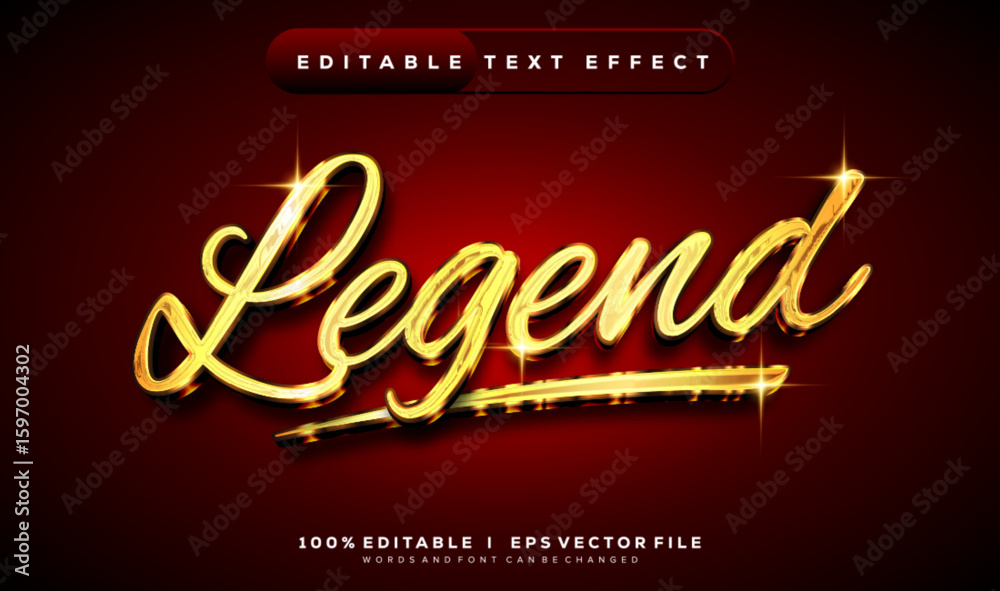 Poster legend vector text effect with modern style design