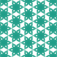 Emerald Green Geometric Kaleidoscope Wallpaper Pattern – Seamless Vector SVG Background