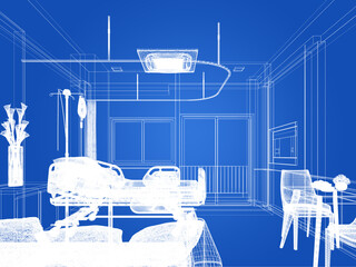 3d rendering of interior hospital  room