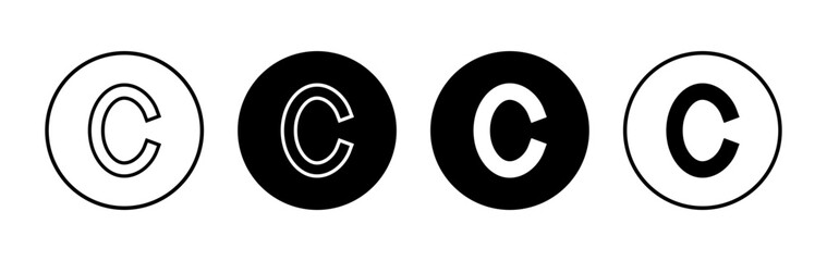 Copyright icon symbol for apps and websites. copyright sign and symbol