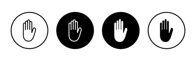 Hand icon symbol for apps and websites. hand sign and symbol. palm